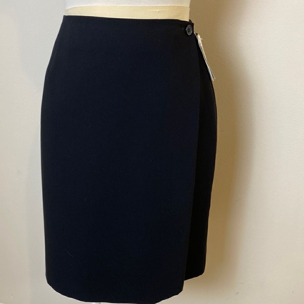 Style & Co Skirt 12 Black Wrap with White Stitching  NWT